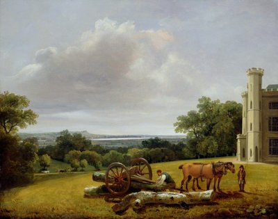 Beladen eines Holzwagens am Cave Castle, Yorkshire von George Arnald