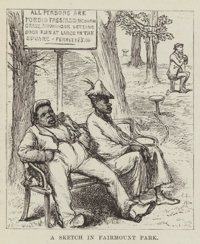 Eine Skizze im Fairmount Park von George Augustus Sala