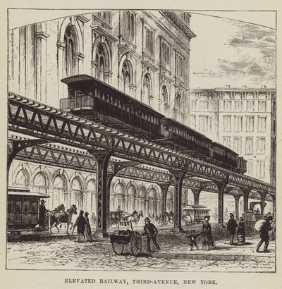 Hochbahn, Third Avenue, New York von George Augustus Sala