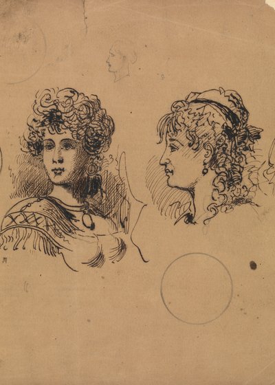 Zwei weibliche Köpfe von George Augustus Sala