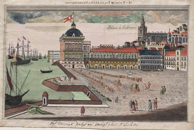 Vista y Prospettiva del Palacio del Rey de Portugal en Lisbona von George Balthazar Probst
