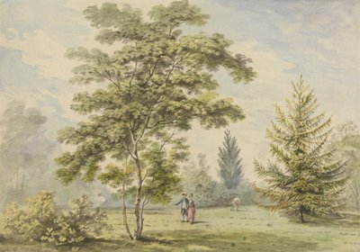 Der Akazienbaum - Figuren in einem Park von George Barret