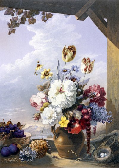 Das Gärtnerhäuschen, nach einem Gemälde von J. Bartholomew, 1856 von George Baxter