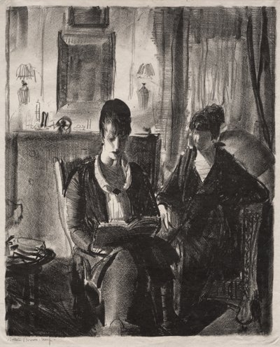 Elsie liest Emma vor, Erster Stein von George Bellows