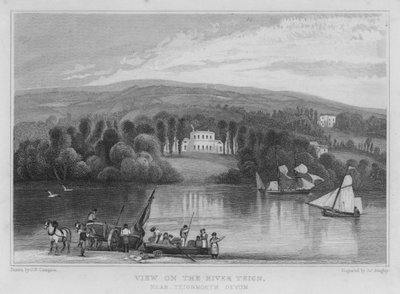 Blick auf den Fluss Teign, in der Nähe von Teignmouth, Devon (Gravur) von George Bryant Campion