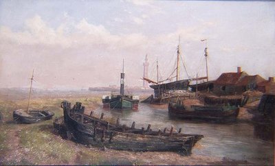 Die Mündung des Flusses Freshney, in der Nähe von Grimsby, Lincolnshire von George Cammidge