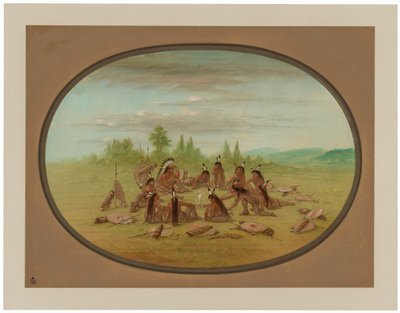 Ein Fußkriegsrat - Mandan von George Catlin