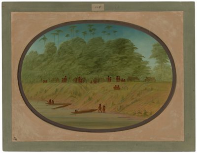 Ein kleines Dorf - Payaguas-Indianer von George Catlin