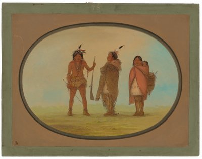 Arapaho-Häuptling, seine Frau und ein Krieger von George Catlin