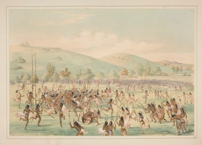 Ballspiel, pl. 23 aus dem nordamerikanischen Indianer-Portfolio von George Catlin