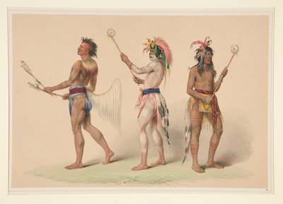 Ballspieler, Tafel 21 aus dem Nordamerikanischen Indianer-Portfolio von George Catlin