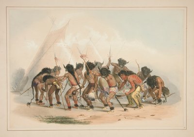 Buffalo-Tanz, Tafel 8 aus dem Nordamerikanischen Indianer-Portfolio von George Catlin