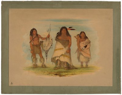 Camanchee-Häuptling, seine Frau und ein Krieger von George Catlin