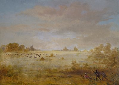 Elch weidet auf einer Herbstprärie von George Catlin