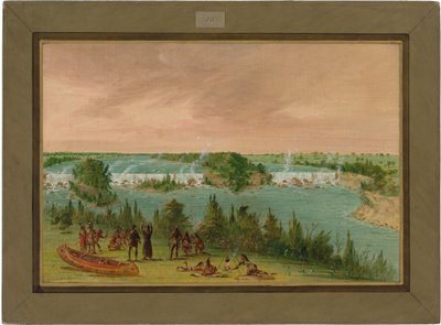 Pater Hennepin und Gefährten an den St. Anthony-Fällen. 1. Mai 1680 von George Catlin