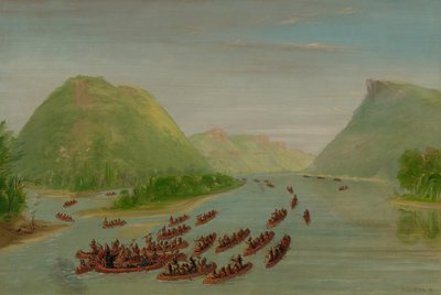 Pater Hennepin und zwei Gefährten von den Sioux gefangen genommen, April 1680, 1847-1848 von George Catlin