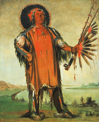 Ha-na-tá-nu-maúk, Wolfshäuptling, Stammeshäuptling von George Catlin