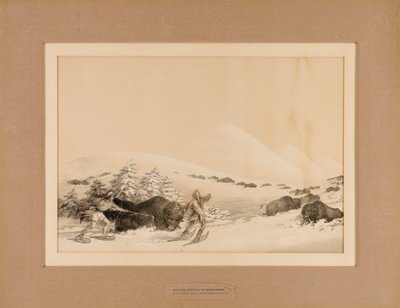 Büffeljagd im Schnee--Nr. 15 von George Catlin