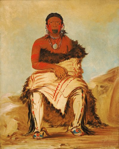 Lá-shah-le-stáw-hix, Mann Häuptling, ein Republikanischer Pawnee von George Catlin
