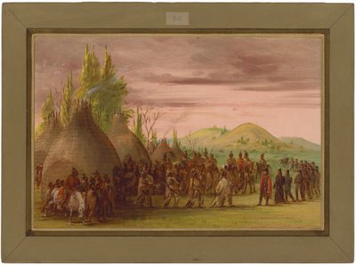 La Salle wird im Dorf der Cenis-Indianer empfangen. 6. Mai 1686 von George Catlin