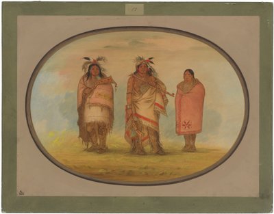 Menomonie-Häuptling, seine Frau und Sohn von George Catlin
