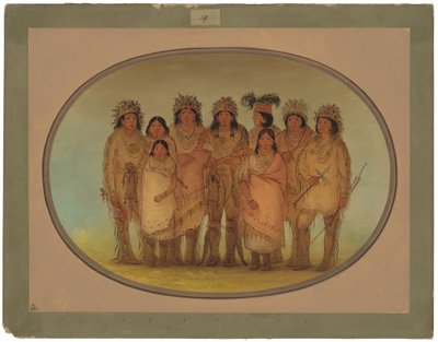 Neun Ojibbeway-Indianer in London von George Catlin