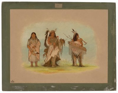 Omaha-Häuptling, seine Frau und ein Krieger von George Catlin