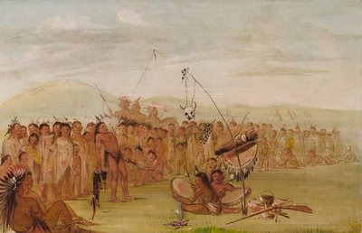 Selbstfolter in einer Sioux-Religionszeremonie von George Catlin