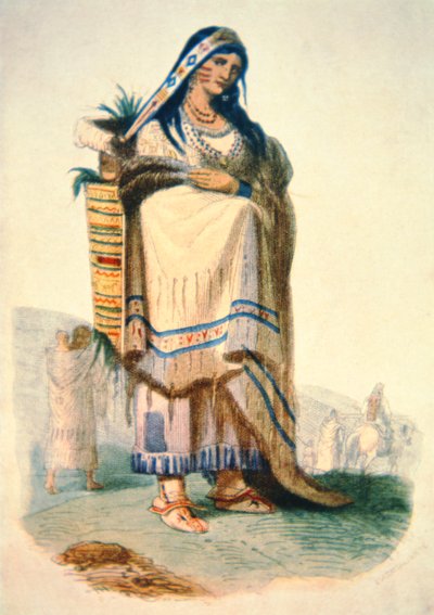 Sioux-Mutter mit Baby in einer Wiege von George Catlin