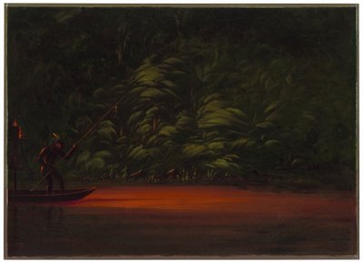 Speerfischen bei Fackelschein am Amazonas von George Catlin