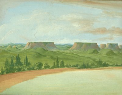 Square Hills, 1200 Meilen oberhalb von St. Louis, 1832 von George Catlin