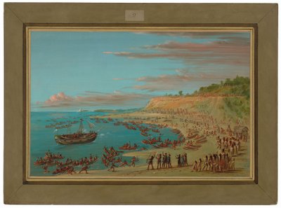 Der Greif betritt den Hafen von Mackinaw. 27. August 1679 von George Catlin