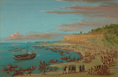 Der Greif, der den Hafen von Mackinaw betritt. 27. August 1679 von George Catlin