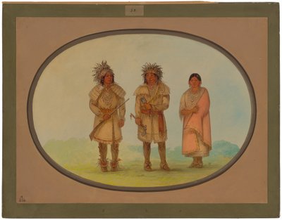 Drei Peoria-Indianer von George Catlin