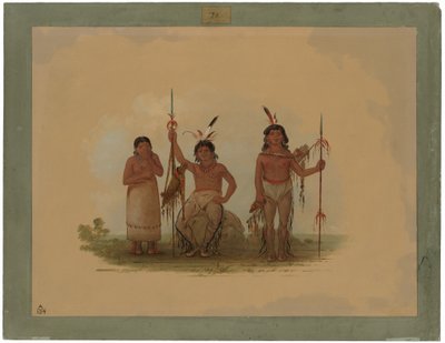 Zwei Arapaho-Krieger und eine Frau von George Catlin