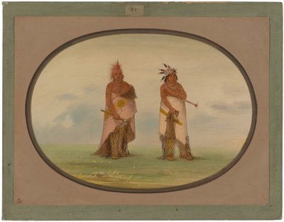 Zwei nicht identifizierte nordamerikanische Indianer von George Catlin