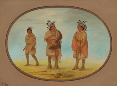 Zwei Weeah-Krieger und eine Frau, 1861-1869 von George Catlin
