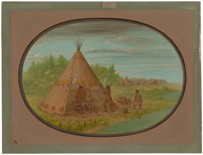 Dampfbad - Minatarree von George Catlin