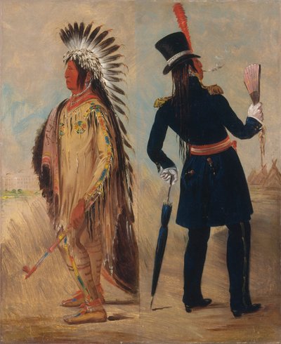 Wi-jún-jon, Taubenei Kopf (Das Licht) Geht Nach und Zurück Von Washington von George Catlin
