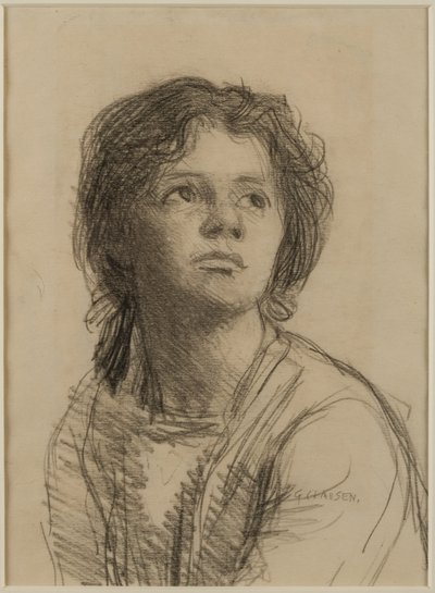 Kopf und Schultern einer jungen Frau von George Clausen