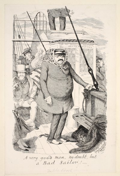 Ein sehr guter Mann, aber ein schlechter Seemann! von George Cruikshank