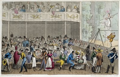 Akrobatenshow im Café de la Paix - in „Life in Paris“ von David Carey, London von George Cruikshank