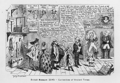 Britisches Museum 2043, Kuriositäten der alten Zeiten (Stich) von George Cruikshank