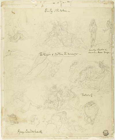 Frühe Skizzen für Falstaff, Ein Sommernachtstraum von George Cruikshank
