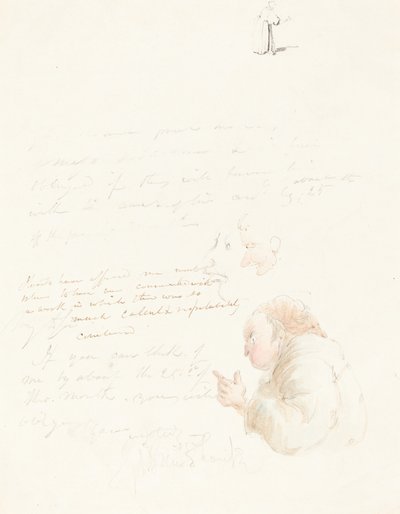 Halbfigur eines Anwalts und andere Skizzen von George Cruikshank