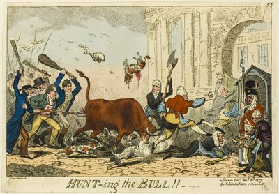 Die Jagd auf den Stier!! von George Cruikshank