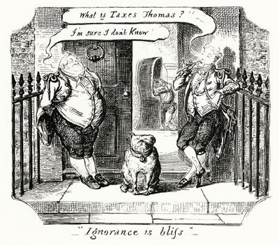 Unwissenheit ist ein Segen (Gravur) von George Cruikshank