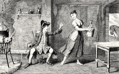 Jeannie Deans in der Hütte ihres Vaters, Illustration aus 