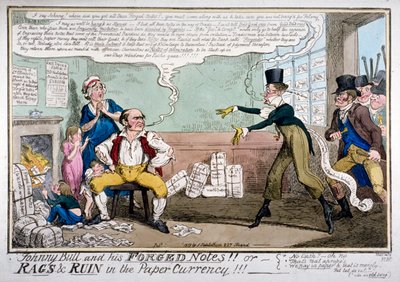 Johnny Bull und seine gefälschten Noten!!! von George Cruikshank