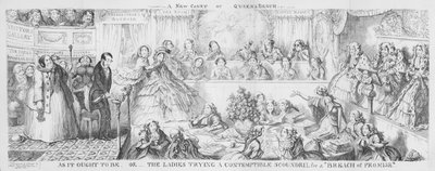 Damen, die einen verächtlichen Schurken wegen eines "Versprechensbruchs" verurteilen. von George Cruikshank